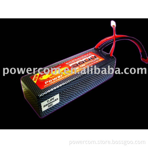7.4V 5800mAh 30C Hard Case LiPo Pack